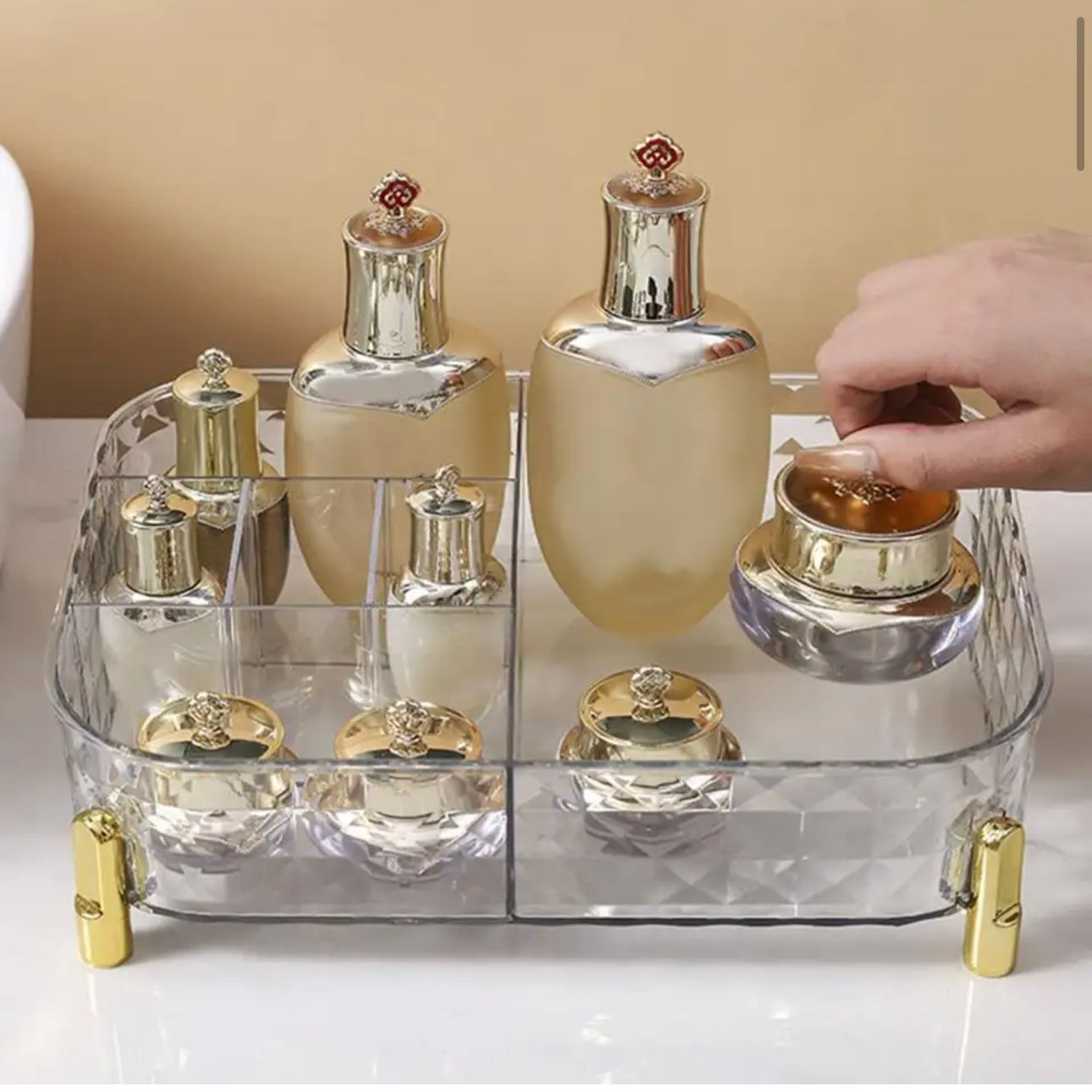 Cosmetics/ Makeup Carrier Organizer- Cosmetics Holding Tray for Vanity